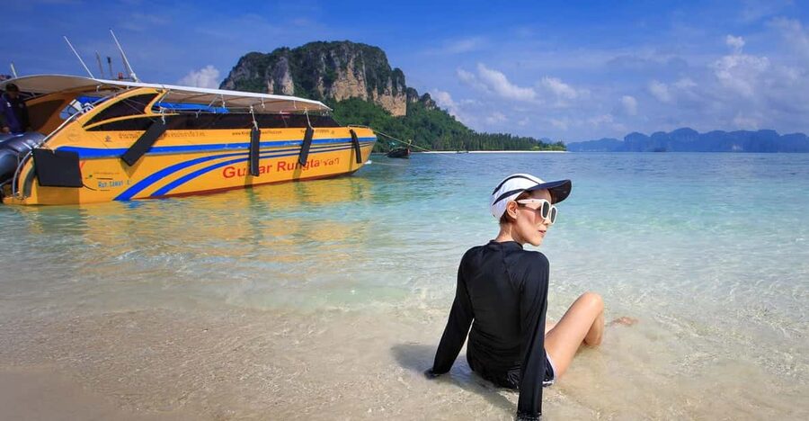 Ao Nang: 4 Islands Day Tour by Speedboat or Longtail Boat - Tup Island sand bar: the quick hit of turquoise