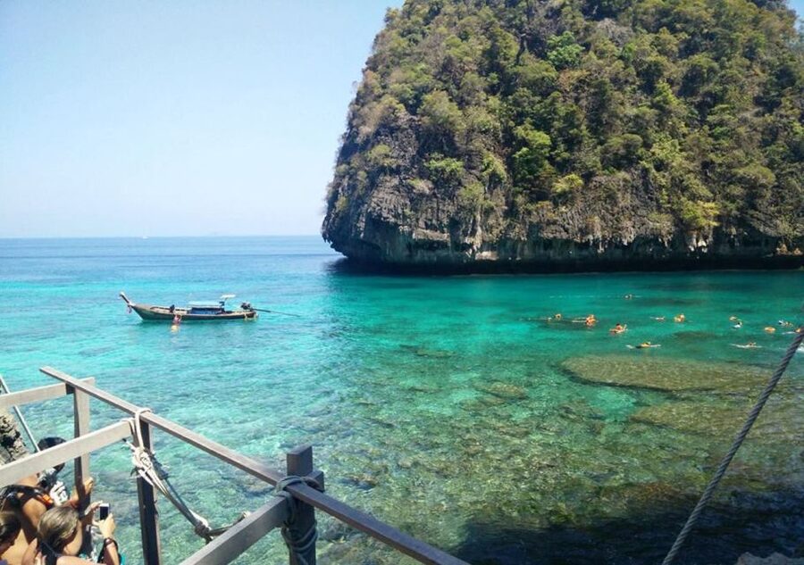 From Krabi: Phi Phi Island Full-Day Private Speed Boat Tour - Tonsai Bay on Phi Phi Don: beach picnic and a real break