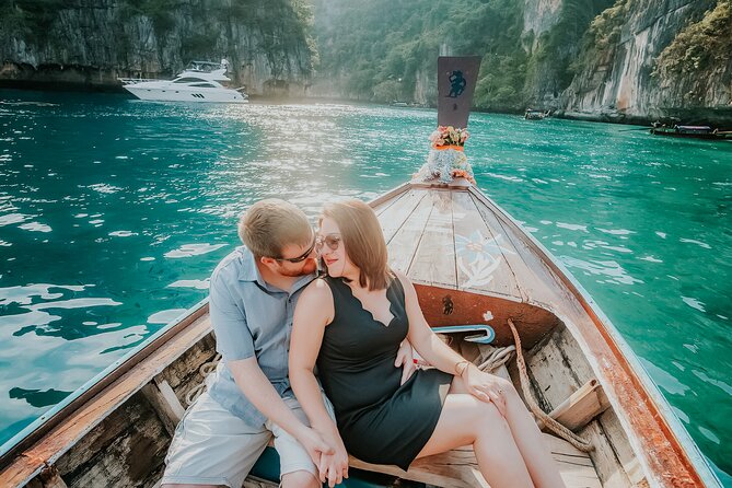 Holiday Travel Photoshoot with Long-tail boat Phi Phi Islands - The romantic pitch: real locations, not just another selfie stop