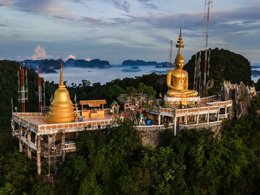 Krabi : 4-Hour City Tour with Tiger Cave Temple - The giant black crab statue and Krabi’s river-and-mangrove scenery