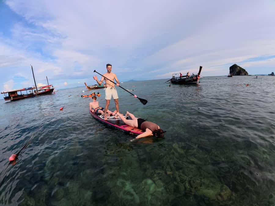 Krabi: 4-Island Sunset Snorkeling Tour & Bioluminescent Swim - Phra Nang Beach: a short hit of swim-and-snorkel