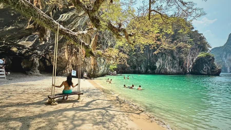 Krabi: 4 Islands & Ko Hong Private Long-tail Boat Tour - Ko Poda: sunbathing and easy relaxation in crystal-clear water