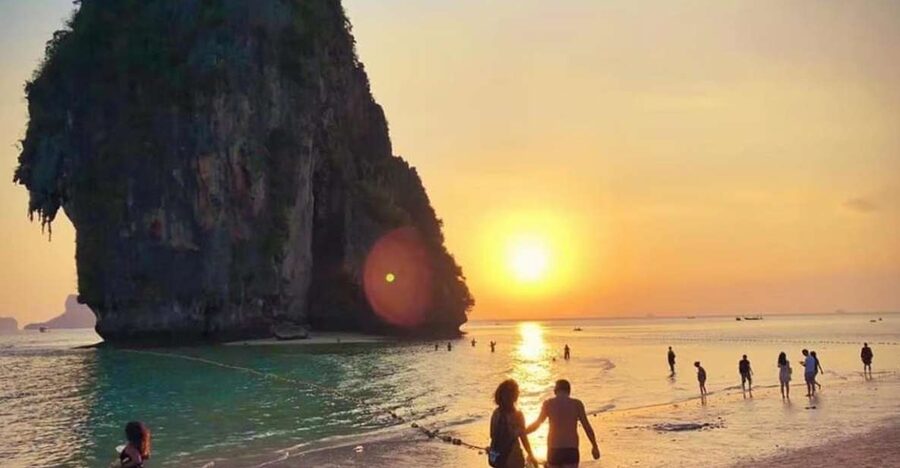 Krabi: 7 Islands Sunset Hopping Cruise with BBQ & Plankton - From hotel pickup to Phra Nang: starting with Railay’s beach-and-cave combo