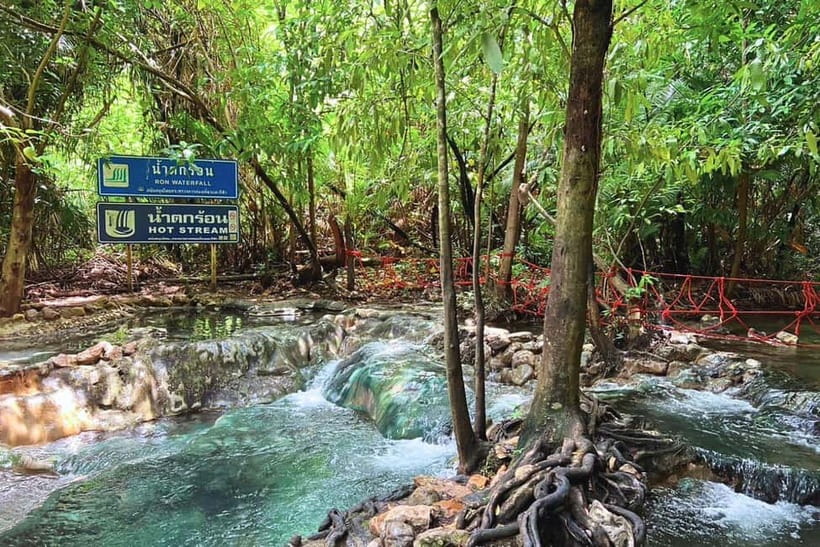 Krabi: Emerald Pool, Hot Springs, and Kayaking Tour - Kayaking on a clear freshwater stream