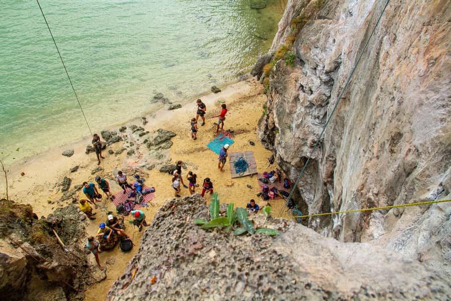 Krabi: Full-Day Rock Climbing Course at Railay Beach - The views: climbing with Pranang Cave and Tonsai Beach in your line of sight