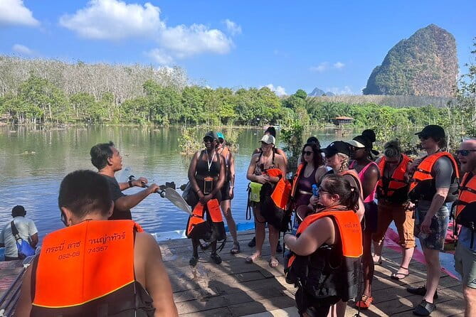 Krabi: Jurassic Jungle Kayak and Phra Nang Cave Beach Tour - Food and included essentials: lunch, fruits, snacks, water, and gear