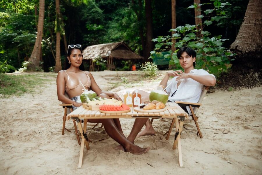 Krabi: Private Luxury Longtail Boat Island Hopping Tour - Meals, Fresh Coconut, and the Halal Picnic Setup