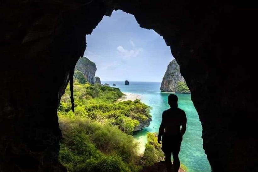 Krabi: Railay Beach & Caves + Jurassic World : Rebirth Sites - Phra Nang Beach: movie-opening vibes plus swimming time