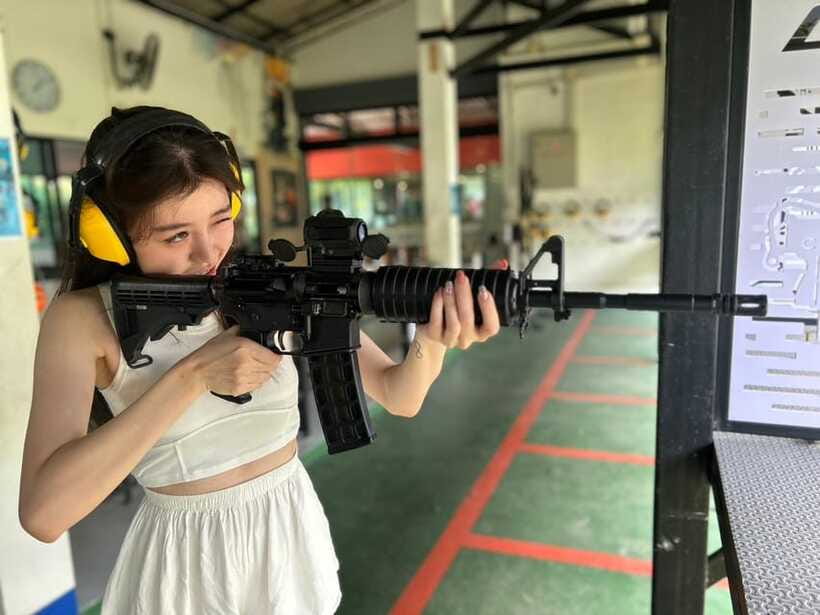 Krabi shooting range(.22 LRM4, .10 bullet) - The firing line: 45 minutes, technique coaching, and real target practice