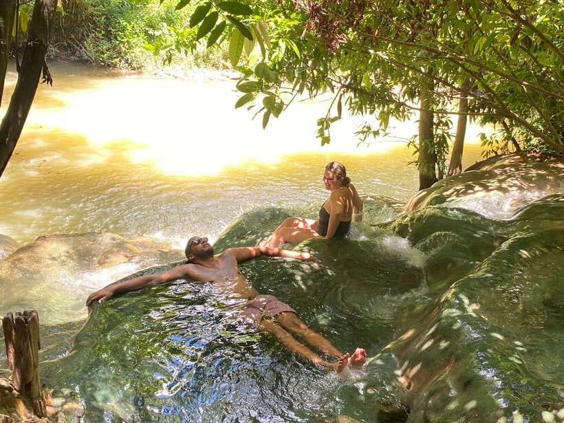 Krabi: Tiger Cave Temple, Emerald Pool and Hot Springs Tour - Blue Lagoon: shaded roots, quick photos, and a scenic breather