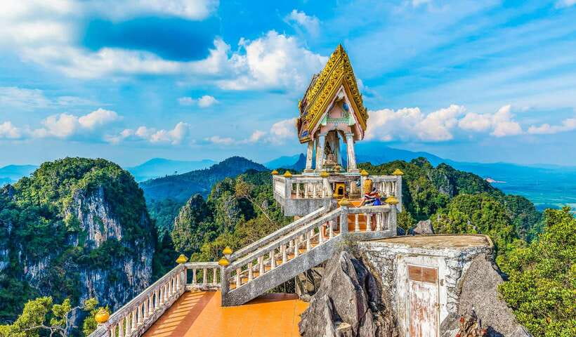 Krabi: Tiger Cave Temple, Emerald Pool and Hot Springs Tour - Tiger Cave Temple (Wat Tham Seua): Buddha, tiger prints, and the stair test