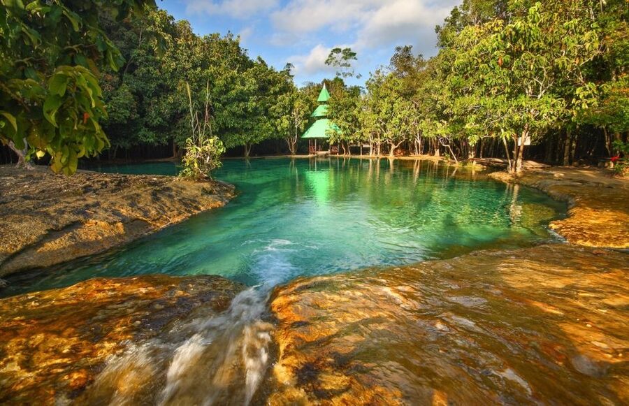 Krabi: Tiger Temple, Hot Springs & Crystal Pool Jungle Tour - Klong Thom Waterfall hot springs: warm water in a cool jungle setting