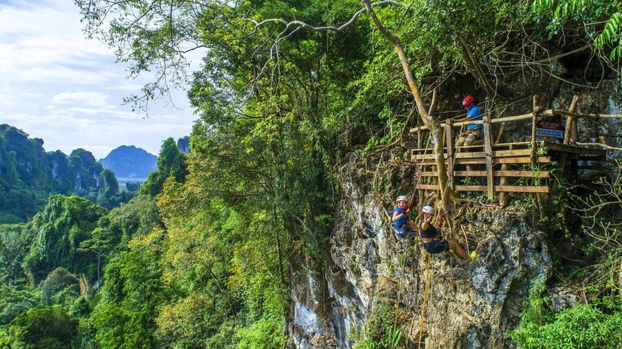 Krabi: Zipline, ATV & Top Rope Climbing Experience - The ziplines: 70 meters of rainforest views without the chaos